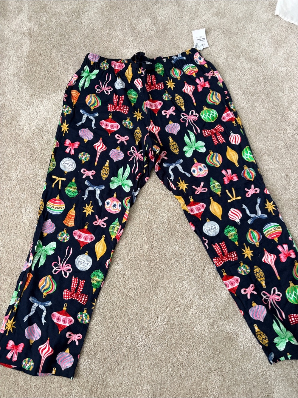 Old Navy Navy Kids Ornament-Print Pajama Pants with Bright Accents